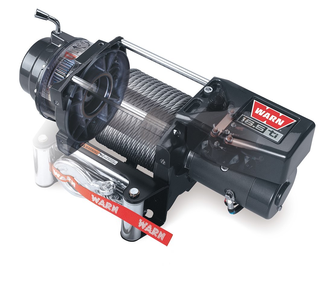 WARN Industries Winch, 16.5TI Series, Vehicle Mounted, Vehicle Recovery Winch, 12 Volt Electric, 16500 Pound Pull Line Capacity – 68801