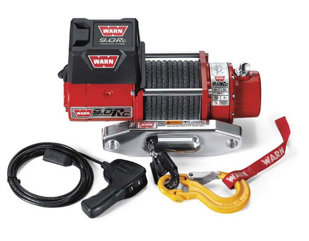 WARN Industries Winch, 9.0RC Series, Vehicle Mounted, Vehicle Recovery Winch, 12 Volt Electric, 9000 Pound Line Pull Capacity – 71550