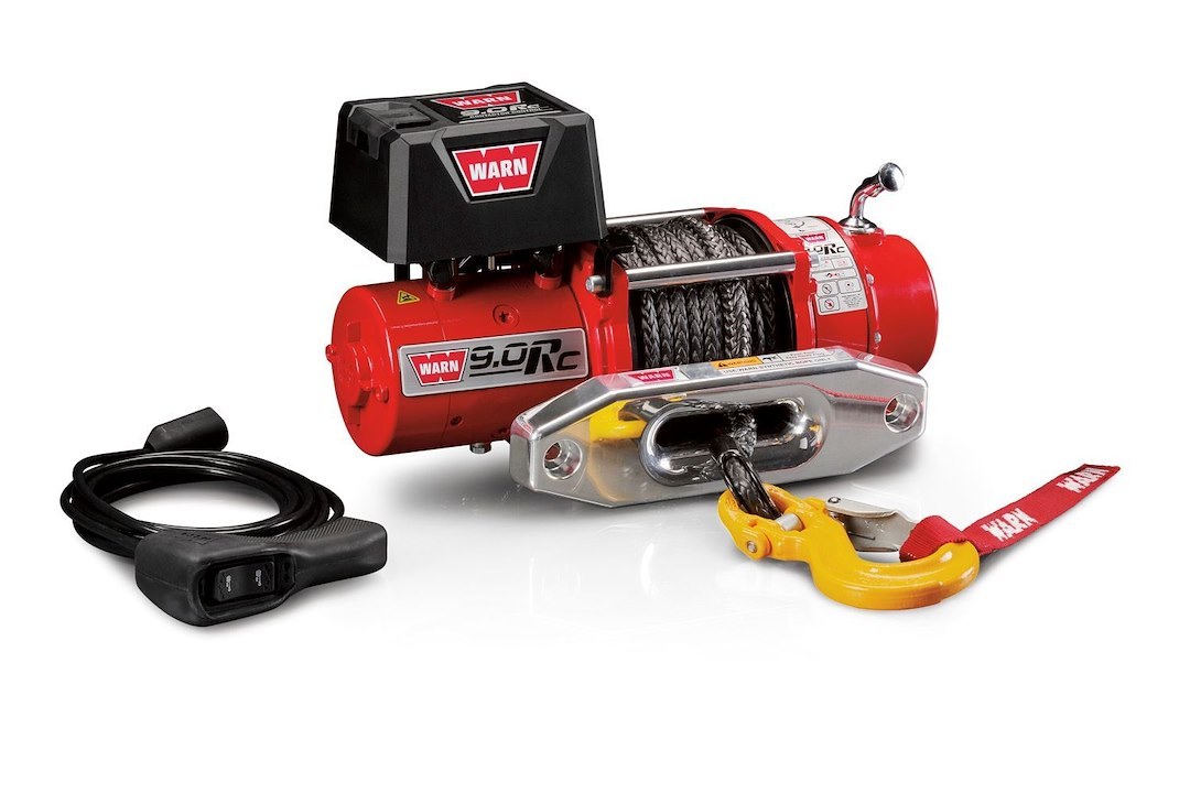 WARN Industries Winch, 9.0RC Series, Vehicle Mounted, Vehicle Recovery Winch, 12 Volt Electric, 9000 Pound Line Pull Capacity – 71550