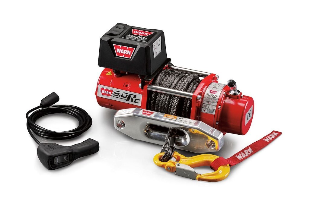WARN Industries Winch, 9.0RC Series, Vehicle Mounted, Vehicle Recovery Winch, 12 Volt Electric, 9000 Pound Line Pull Capacity – 71550