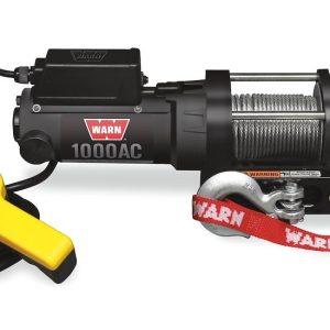 WARN Industries Winch, 1000AC Series, Portable Utility Winch, 120-Volt Electric, 1000 Pound Line Pull Capacity, 43 Foot Wire Rope – 80010