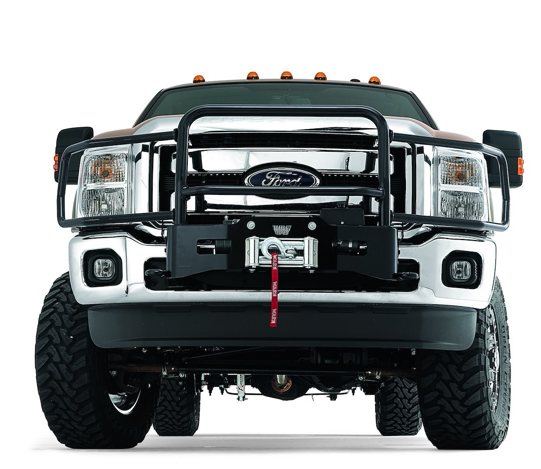 WARN Industries Driving/ Fog Light Mounting Bar, Trans4mer ® Gen II, For Warn Generation II Trans4mer Grille Guard, Mounts 4 Lights, Polished – 80148
