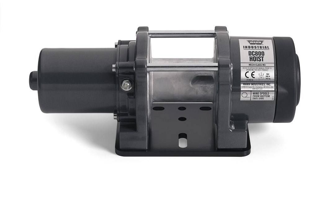 WARN Industries Winch, Industrial Hoist, 12 Volt Electric, 800 Pound Line Pull Capacity, Without Rope, Without Fairlead, Without Remote – 82467