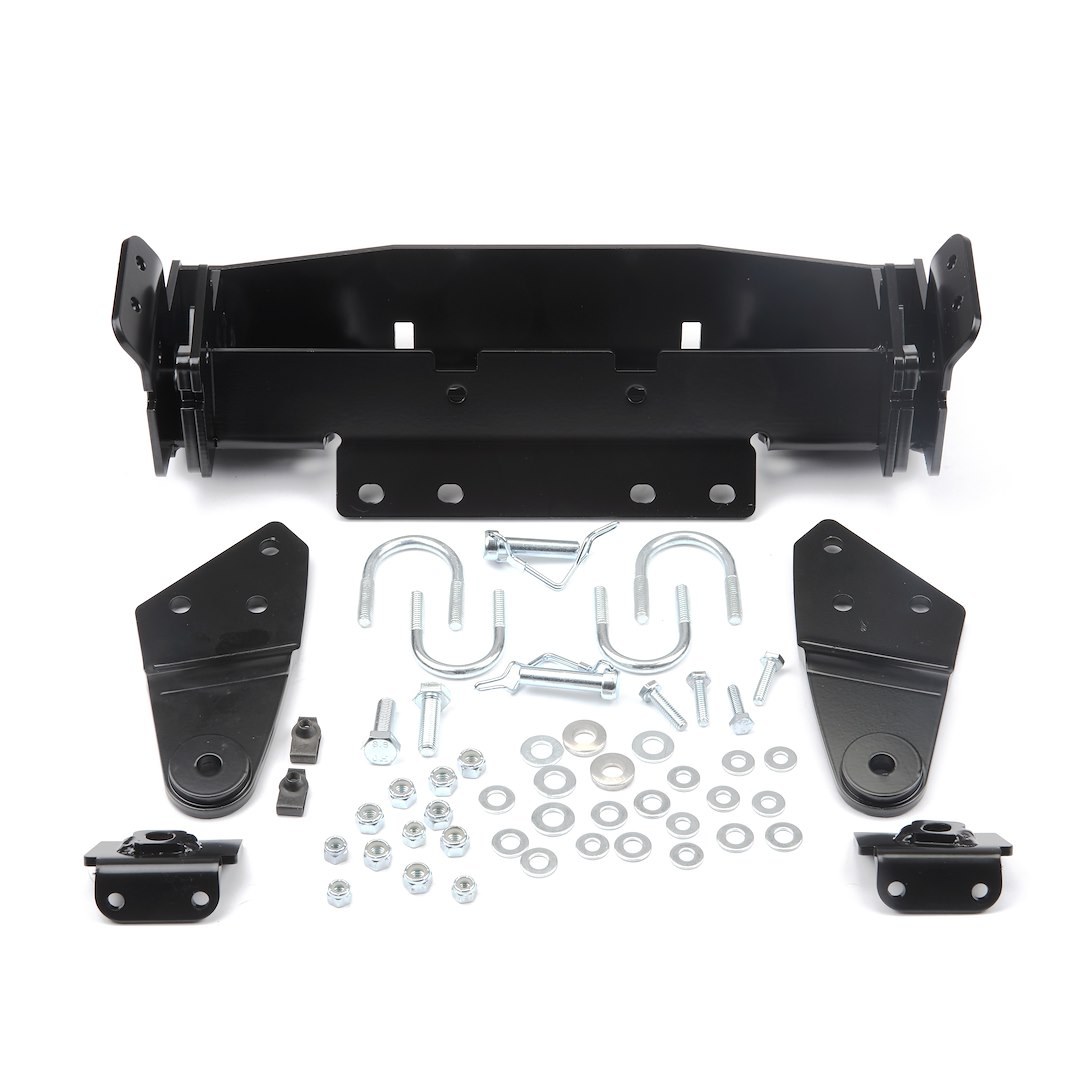 WARN Industries Snow Plow Mount, Front Kit, Black, Includes Mounting Bracket and Hardware. Requires Base Tube Assembly. See Required Parts. – 84354