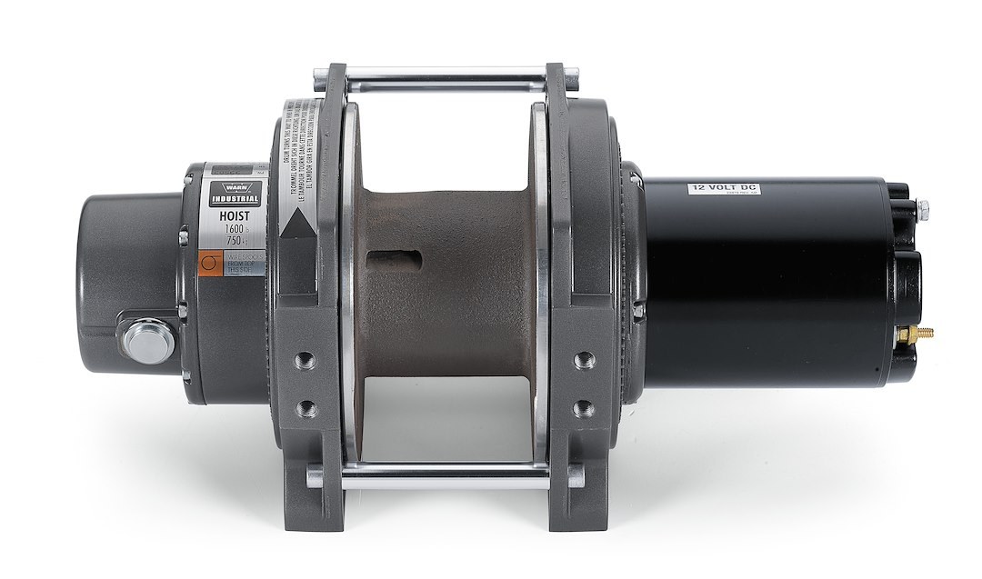 WARN Industries Winch, Industrial Hoist, 24 Volt Electric, 1600 Pound Line Pull Capacity, Without Rope, Without Fairlead, Without Remote – 85159