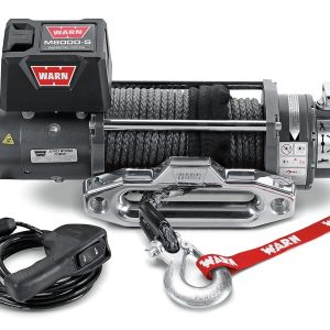 WARN Industries Winch, M8000 Series, Vehicle Mounted, Vehicle Recovery Winch, 12 Volt Electric, 8000 Pound Line Pull Capacity – 87800