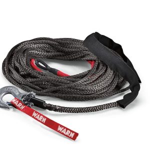 WARN Industries Winch Cable, 10,000 Pound Capacity, 3/8 Inch Diameter X 100 Foot Length, Polyethylene, With Swivel Hook on End – 87915