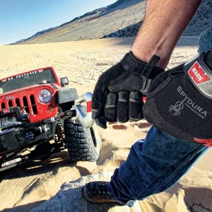 WARN Industries Gloves, Winch Gloves, Synthetic Leather with Kevlar Reinforcement, Shock Absorbing Palm, Black, XL, Set of 2 – 88895