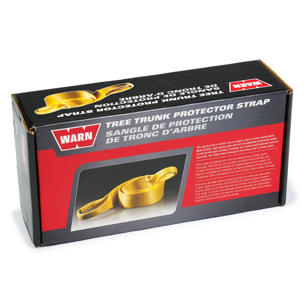 WARN Industries Winch Tree Trunk Protector, 2 Inch Width X 8 Foot Length, 14400 Pound Breaking Strength, Yellow, Nylon Webbing – 88897