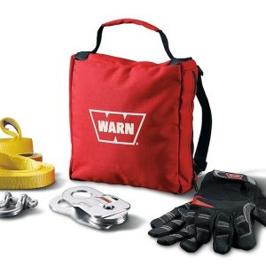WARN Industries Winch Rigging Kit, Includes 9000 Pound Capacity Snatch Block, 2 Tree Trunk Protectors, 1/2 Inch D-Shackle – 88915