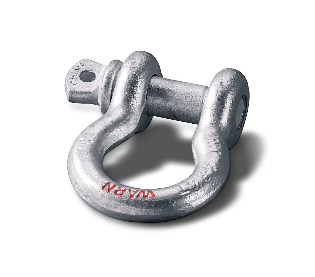 WARN Industries D-Ring, 3/4 Inch Shackle with 7/8 Inch Pin, 6000 Pound Weight Rating, Steel, Single – 88999