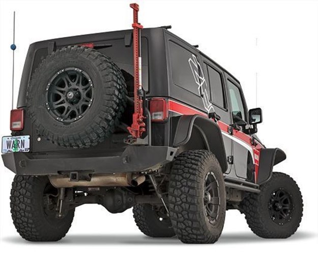 WARN Industries Jack Mount, Hi-Lift Jack, Mounts to Warn Elite Series Rear Bumper #89525, Black – 90030