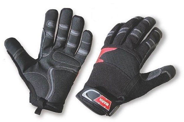 WARN Industries Gloves, Winch Gloves, Synthetic Leather with Kevlar Reinforcement, Shock Absorbing Palm, Black, Xxl, Set of 2 – 91600