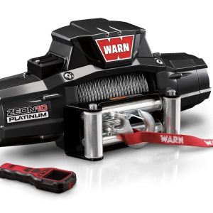 WARN Industries Winch, Zeon ® 10 Platinum, Vehicle Mounted, Vehicle Recovery Winch, 12 Volt Electric, Two 16 Amp Accessory Ports – 92810
