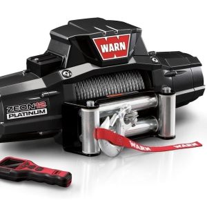 WARN Industries Winch, Zeon ® 12 Platinum, Vehicle Mounted, Vehicle Recovery Winch, 12 Volt Electric, Two 16 Amp Accessory Ports – 92820