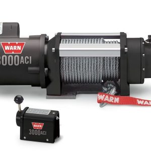 WARN Industries Winch, 3000 Aci Series, Fixed-Mount, Industrial Winch, Electric, 3000 Pound Line Pull Capacity, 100 Foot Wire Rope – 93000