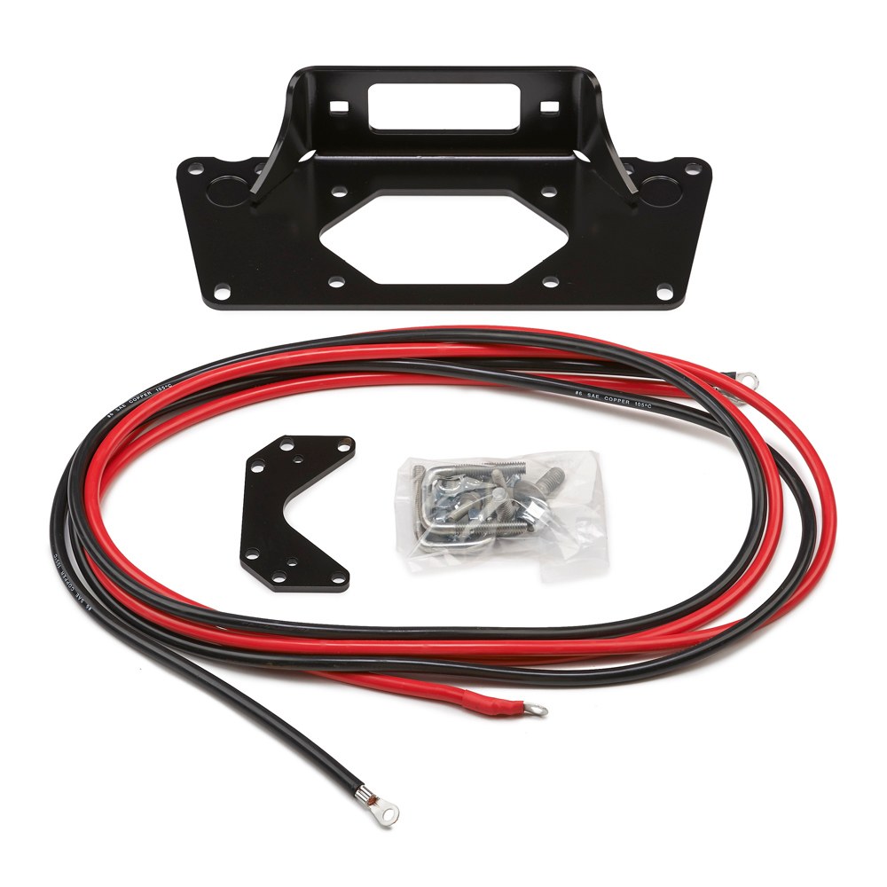WARN Industries Winch Mount, For 4000 to 4500 Pound Winches, Fixed Mount, Powder Coated, Black – 93720