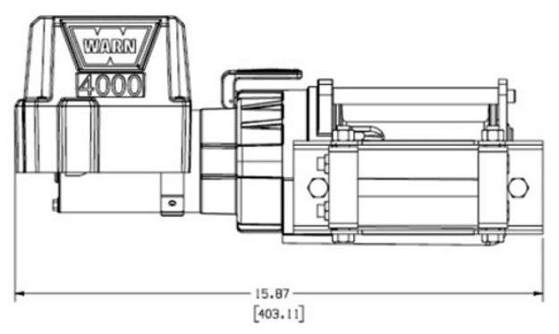 WARN Industries Winch, 4000 DC Series, Vehicle Mounted, Trailer Winch, 12 Volt Electric, 4000 Pound Line Pull Capacity, 43 Foot Wire Rope – 94000