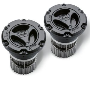 WARN Industries Locking Hub, Manual, 3 Piece Design, 35 Spline, 6 Bolt Count, Black Satin Finish, IP68 Sealed, Chrome Molly Gears – 95060