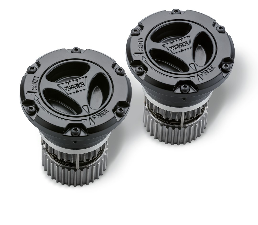 WARN Industries Locking Hub, Manual, 3 Piece Design, 35 Spline, 6 Bolt Count, Black Satin Finish, IP68 Sealed, Chrome Molly Gears – 95060