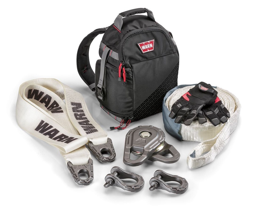 WARN Industries Winch Rigging Kit, Epic ™, Includes 18000 Pound Capacity Snatch Block, Premium Recovery Strap, Tree Trunk Protector – 97570