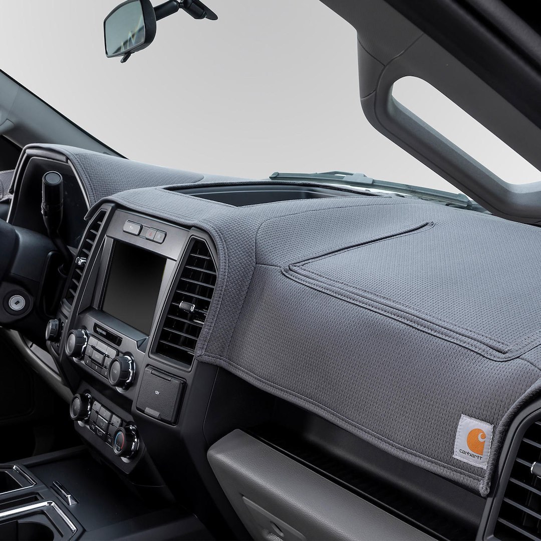 Wolf Prod. Dash Board Cover, Carhartt Limited Edition®, Gravel, Warp-Knit Fabric, All Vents and Sensor Openings Are Pre-Cut – 382162-01-10
