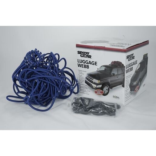 Wolf Prod. Exterior Cargo Net, Spidy Gear®, Universal, Small, Blue, Stretch Sock Cord – 80122-03