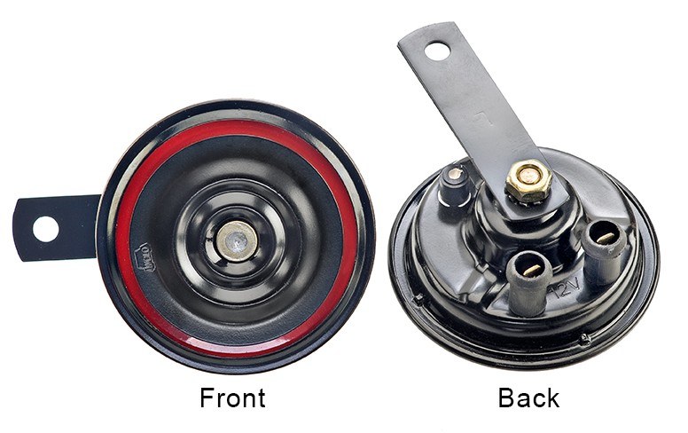 Wolo Horn, Disc ™, One 360 Hertz Low-Tone Horn, 115 Decibels, 12 Volt, 3-3/4 Inch Diameter, Black, Steel – 300-2T