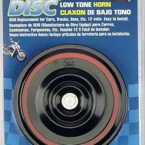 Wolo Horn, Disc ™, One 360 Hertz Low-Tone Horn, 115 Decibels, 12 Volt, 3-3/4 Inch Diameter, Black, Steel – 300-2T
