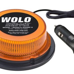 Wolo Warning Light, See-Me ™, 1.6 Inch Height X 4-3/4 Inch Diameter, Magnet or Permanent Mount, LED, Amber, 3 Selectable Light Pattern – 3035MP-A
