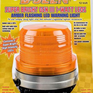 Wolo Warning Light, B-Seen ™, 5 Inch Base Diameter X 3-5/8 Inch Lens Diameter X 4 Inch Height, Dome Style, Magnet Mount, LED, Amber Lens – 3050-A