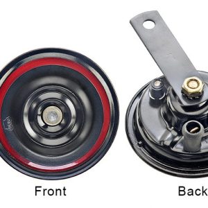 Wolo Horn, Disc ™, One 420 Hertz-High Tone Horn, 115 Decibels, 12 Volt, 3-3/4 Inch Diameter, Black, Steel – 305-2T
