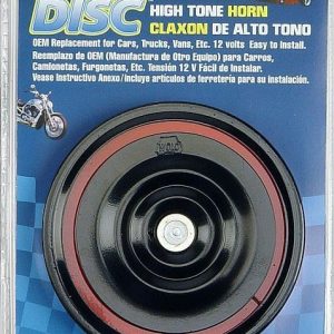 Wolo Horn, Disc ™, One 420 Hertz-High Tone Horn, 115 Decibels, 12 Volt, 3-3/4 Inch Diameter, Black, Steel – 305-2T