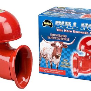 Wolo Horn, Bull Horn ™, Raging Bull, 115 Decibels, 12 Volt, 8 Inch X 6 Inch X 6-1/2 Inch, Red, Enameled Steel – 340