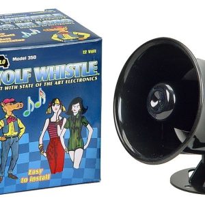 Wolo Horn, Wolf Whistle ™, Two-Tone Whistle, 105 Decibels, 12 Volt, 4 Inch X 4 Inch X 4-1/2 Inch, Black, Plastic – 350