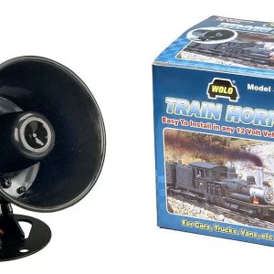 Wolo Horn, Train Horn ™, Train Crossing Bell/ Steam Engine/ Train Whistle, 105 Decibels, 12 Volt, 4 Inch X 4 Inch X 4-1/2 Inch, Black, Plastic – 360