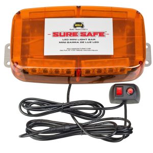 Wolo Warning Light, Sure Safe ®, 10-1/2 Inch Length X 6 Inch Width X 2-1/2 Inch Height, Mini Bar, Permanent Mount, LED, Amber Lens – 3720P-A