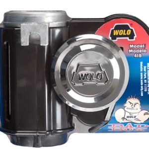 Wolo Air Horn, Bad Boy ™, Dual Tone, One Piece Compact Air Horn, 4-1/2 Inch X 2-1/2 Inch X 4-1/2 Inch, Chrome Plated Diaphragm Cover – 419