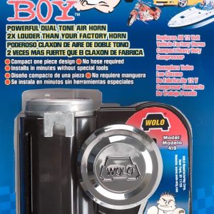 Wolo Air Horn, Bad Boy ™, Dual Tone, One Piece Compact Air Horn, 4-1/2 Inch X 2-1/2 Inch X 4-1/2 Inch, Chrome Plated Diaphragm Cover – 419