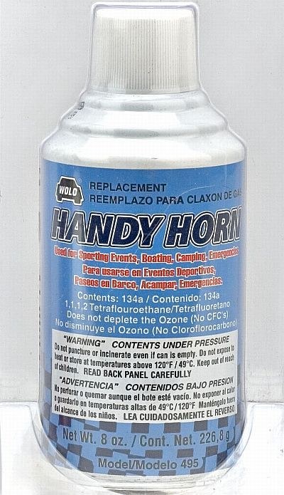 Wolo Air Horn Refill, Handy Horn ®, Used with Wolo Model 490 Air Horn, 8 Ounce Aerosol Can, Non Flammable – 495