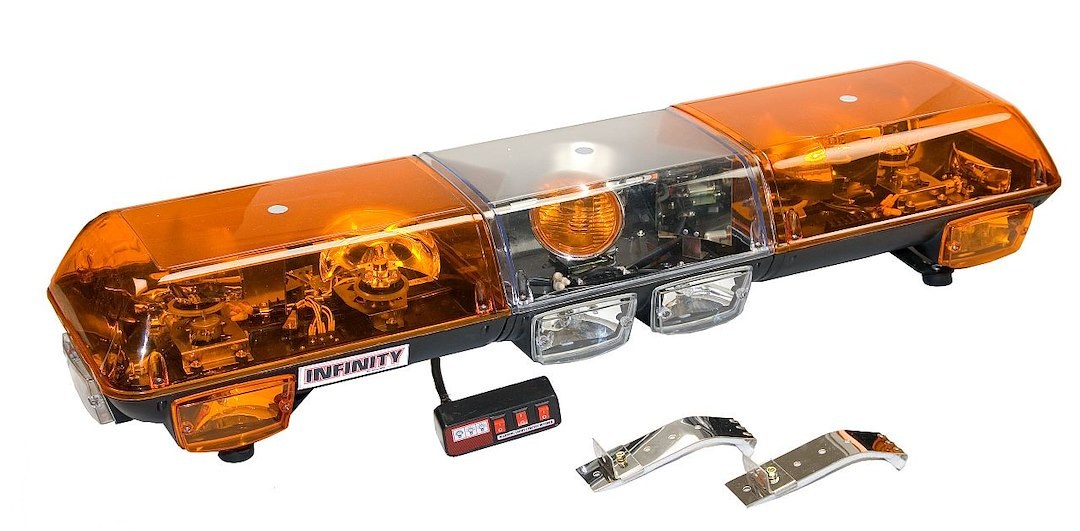 Wolo Warning Light, Wolo-Infinity ® 1, 48 Inch Length X 12-1/2 Inch Width X 9 Inch Height, Full Bar, Permanent Mount – 7000-A