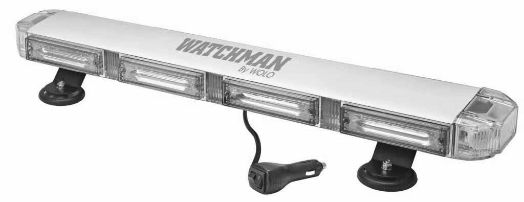 Wolo Light Bar, Watchman ™, LED, 24-5/8 Inch Length X 4-3/4 Inch Width X 2-7/8 Inch Height, Amber/ Clear LED – 7829MP-AC