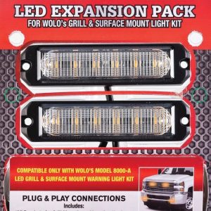 Wolo Warning Light, Surface Mount, LED, Amber, 26 Light Pattern, 12 to 24 Volts, With Mounting Hardware, Compatible with 8000 Series – 8050-A