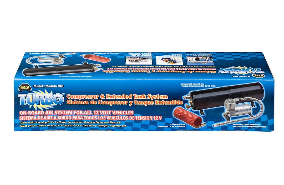 Wolo Air Horn Compressor, Turbo, For Use with Cannon Ball Express and Orient Express Models, 12 Volt, 80-110 Pounds Per Square Inch (PSI) – 840