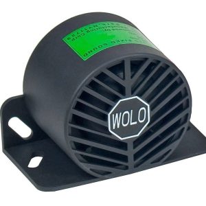 Wolo Backup Alarm, Heavy Duty, Steady Beep Sound, 112 Decibels, 12-48 Volts, Black, Plastic, Weather Resistant, Bolt-On Mounting – BA-550
