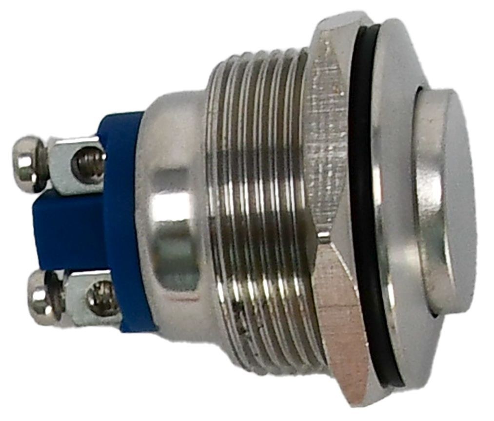 Wolo Horn Button, Universal 7/8 Inch Diameter, Flush Mounting, 12 Volts, Stainless Steel – HS-3