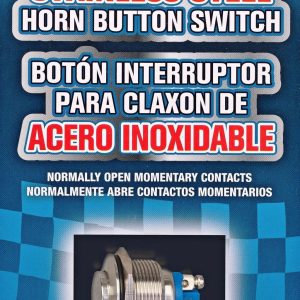 Wolo Horn Button, Universal 7/8 Inch Diameter, Flush Mounting, 12 Volts, Stainless Steel – HS-3