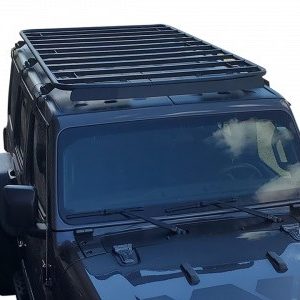 Warrior Prod Roof Basket, 89-1/2 Inch Length X 51-1/4 Inch Wide X 4-1/4 Inch Height Installed Size, Powder Coated, Black, Steel, Welded – 10908