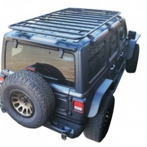 Warrior Prod Roof Basket, 89-1/2 Inch Length X 51-1/4 Inch Wide X 4-1/4 Inch Height Installed Size, Powder Coated, Black, Steel, Welded – 10908