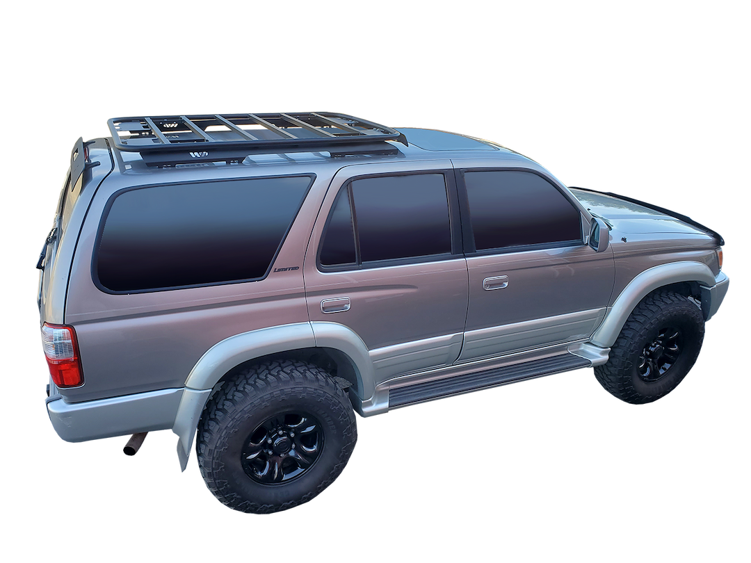 Warrior Prod Roof Rack, Rain Gutter Mount, Powder Coated, Black, Steel, With Wind Deflector – 10913